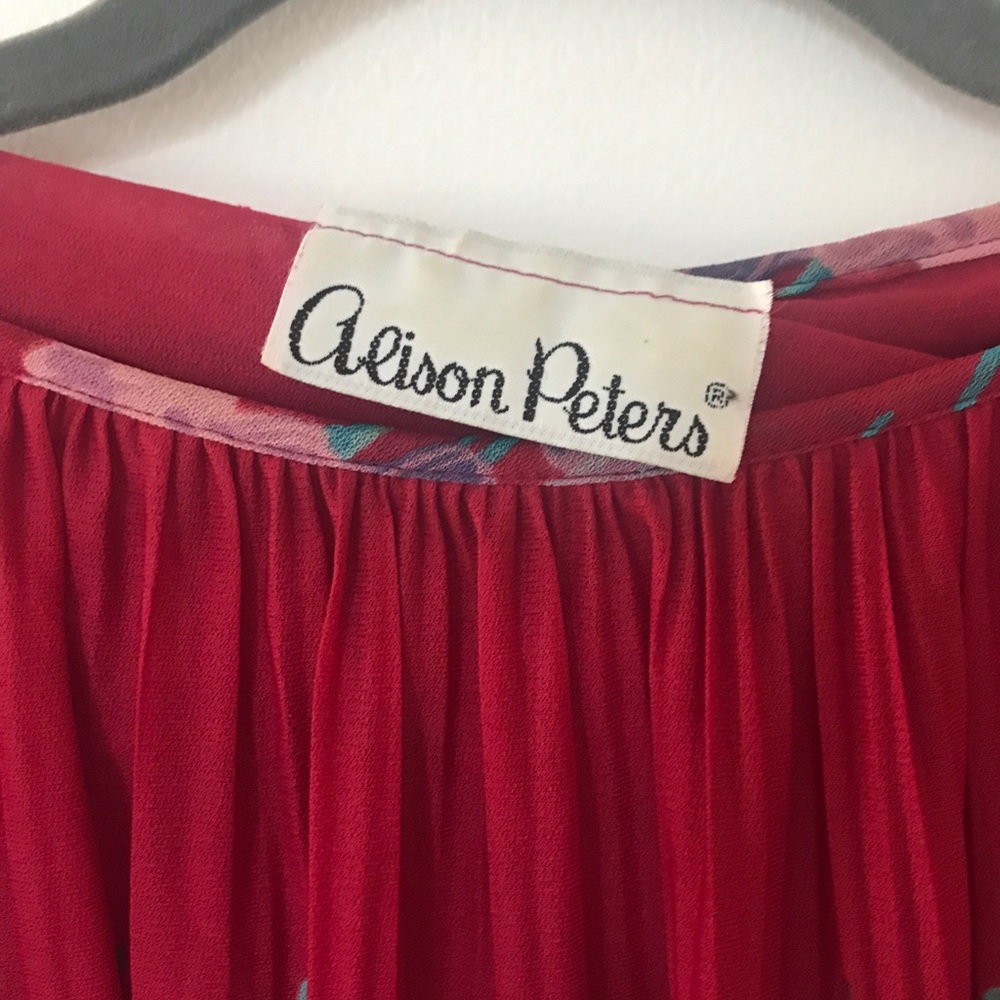 SALE 🔥 VINTAGE‎ ALISON PETERS Silk Floral Dress - Picture 5 of 8